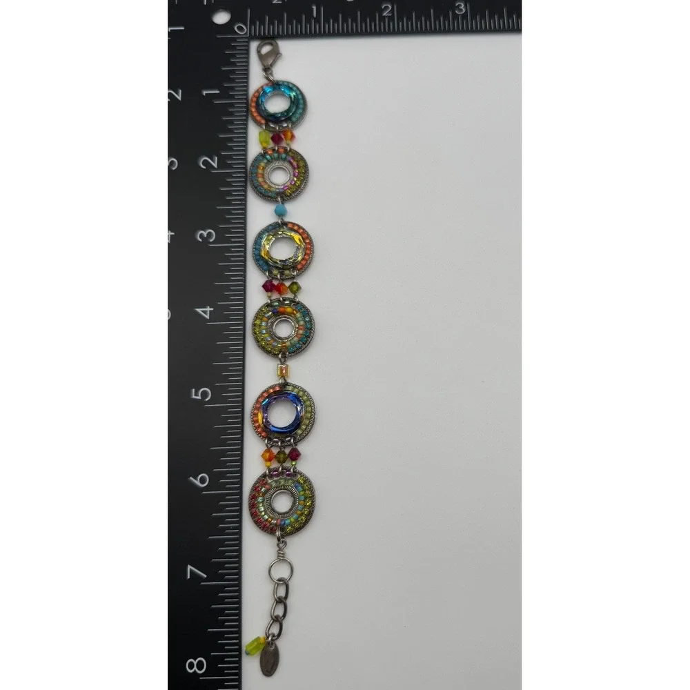 Firefly Multicolor‎ Crystal Rhinestone Circle Bracelet & Earrings
